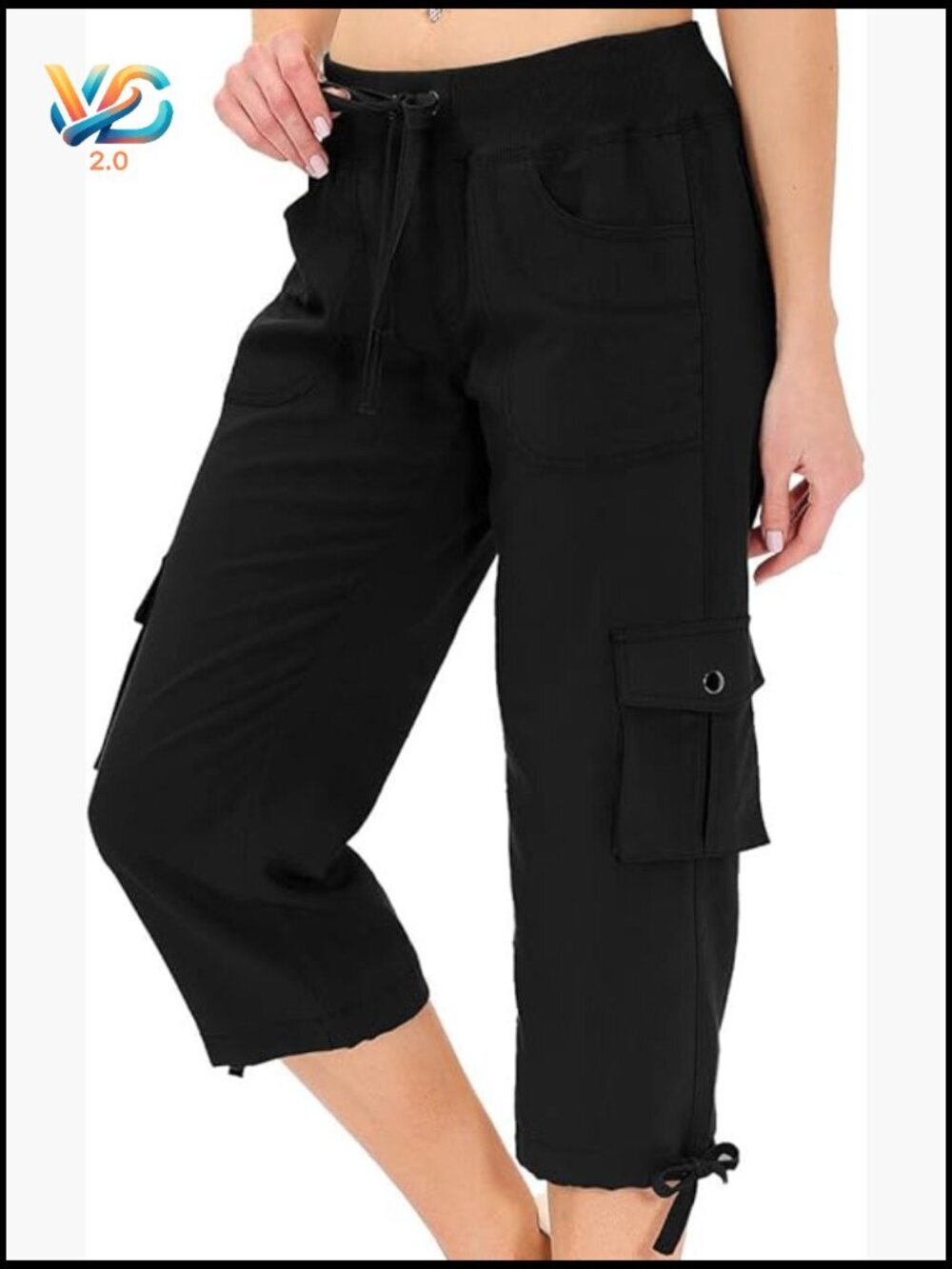Womens Capris with Pockets Loose Fit Casual Cargo Pants for Hiking